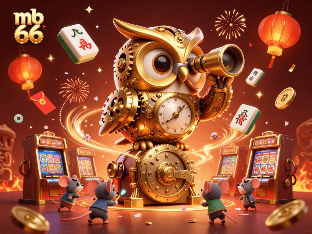 Experience thrilling excitement at mb 66 casino with a vibrant 3D golden owl illustration