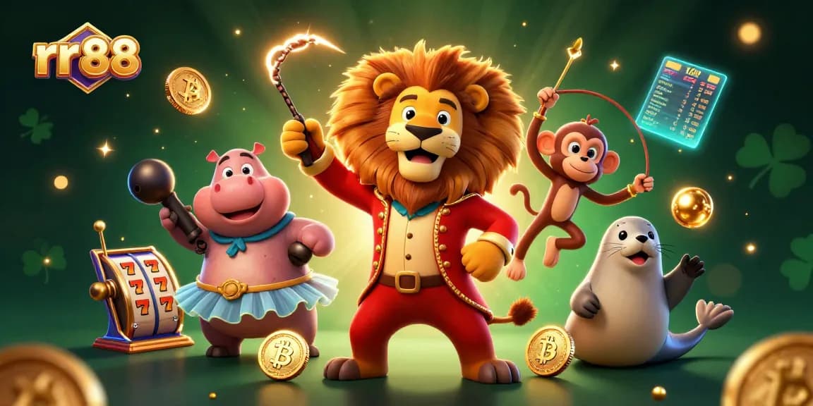 rr 88 showcases a lively online casino scene with vibrant characters and dynamic game elements.