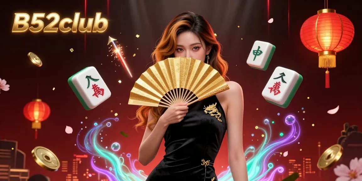 B52club players enjoy an immersive gaming experience with a stunning Asian woman casino illustration.