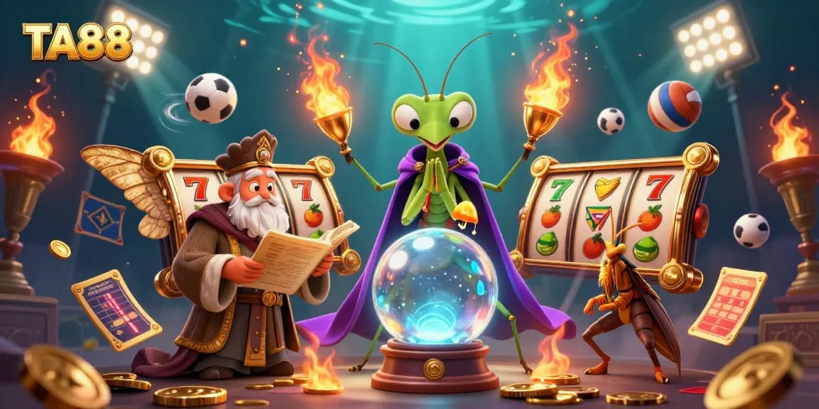TA88 showcases an exciting 3D scene with a fortune teller and sports game elements.