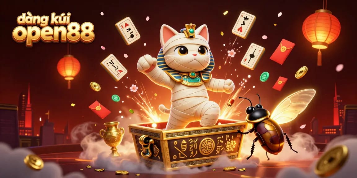 Place a bet with đăng ký open88 in an exciting casino scene featuring unique characters and elements.