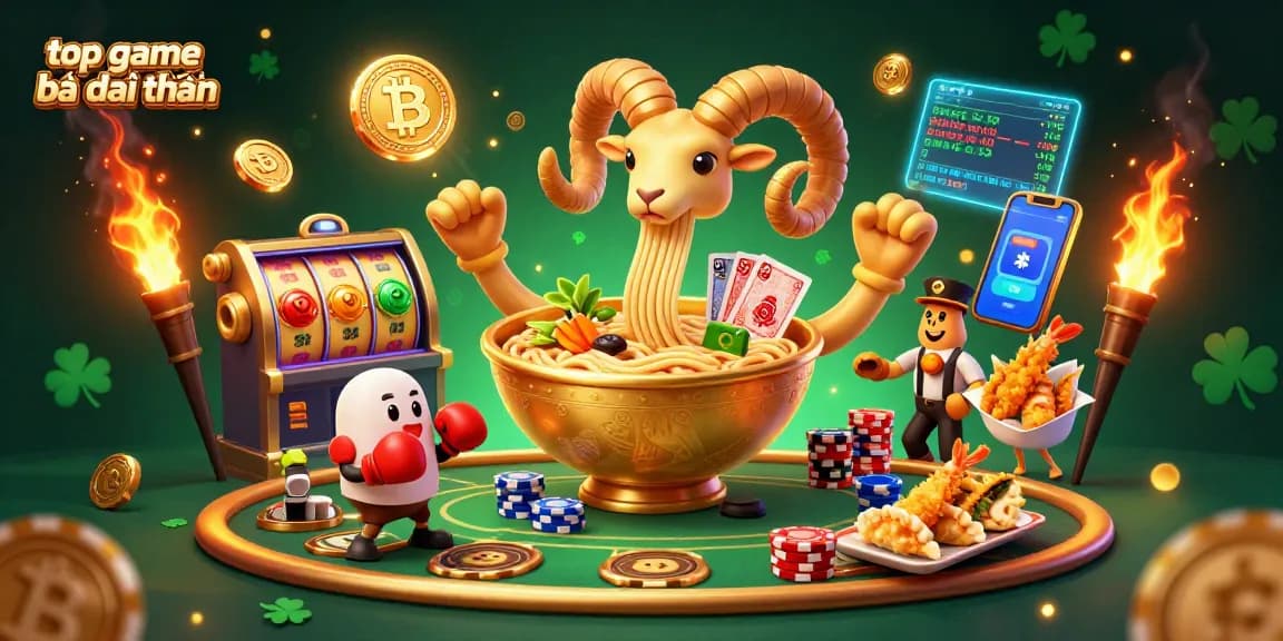 Win big with top game bài đổi thưởng, illustrated with vibrant characters and casino elements.