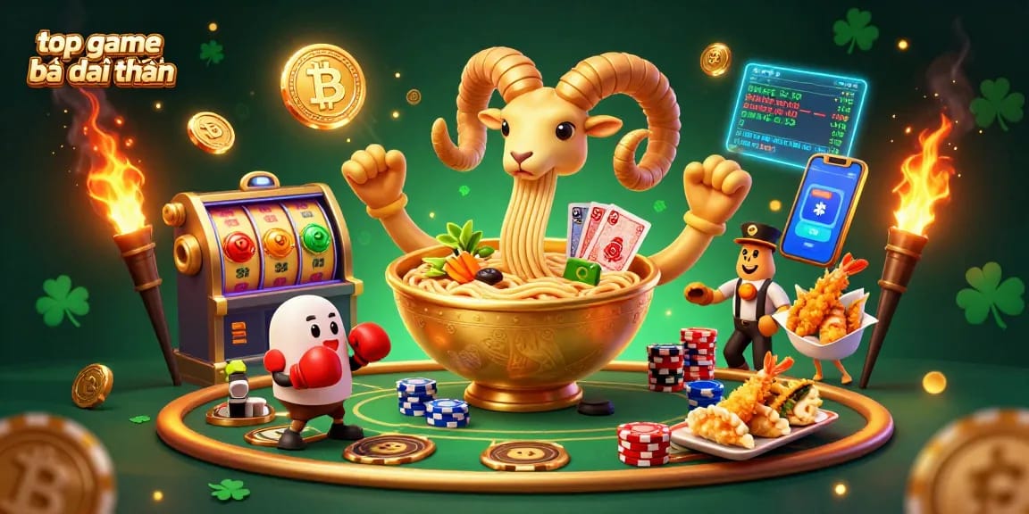 Win big with top game bài đổi thưởng, illustrated with vibrant characters and casino elements.
