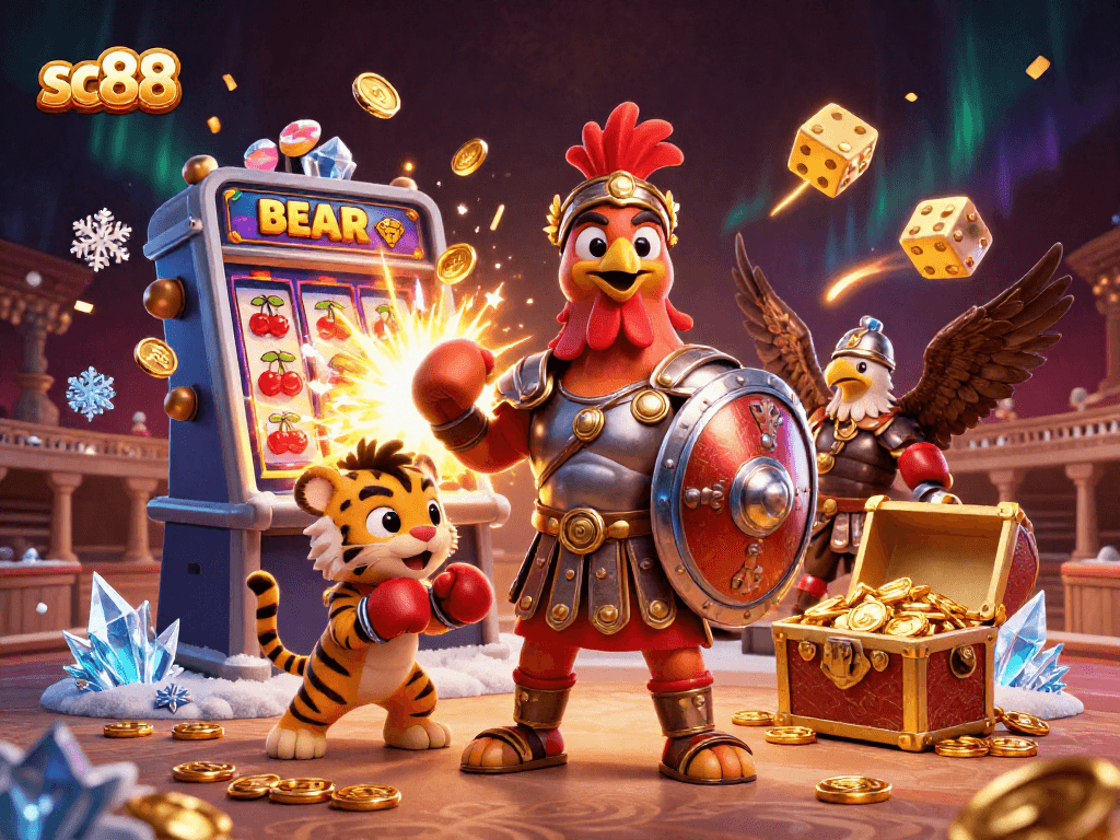 Engage with sc88's thrilling slot machine adventures featuring a gladiator rooster and more!