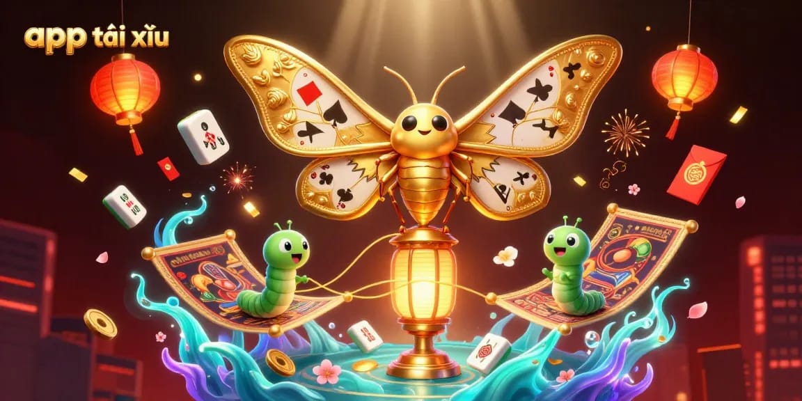 Engage with the app tài xỉu illustrated scene featuring dynamic gambling elements and vibrant casino visuals.
