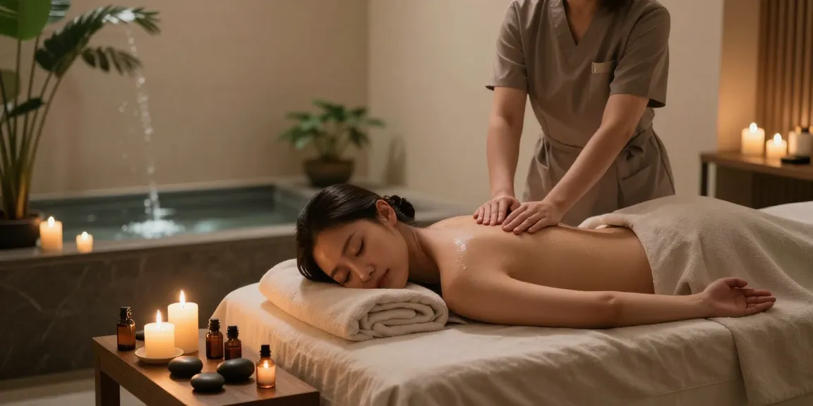 안양출장안마 massage therapy session in a calming spa environment with serene decor and soothing atmosphere