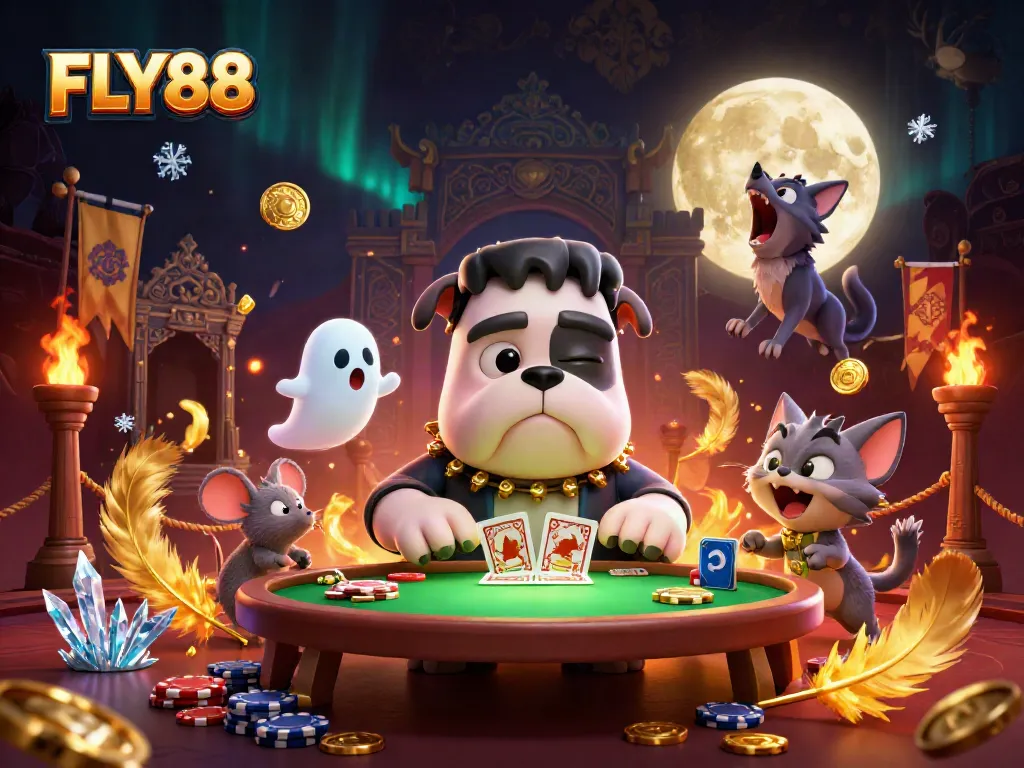 FLY88 offers thrilling gameplay, featuring unique creatures and dynamic casino elements in an engaging scene.