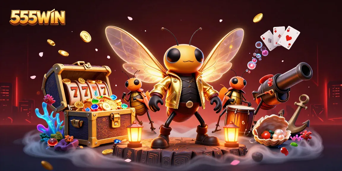 Experience thrilling gameplay with 555WIN's vibrant 3D casino scene featuring dynamic characters and rich game elements.