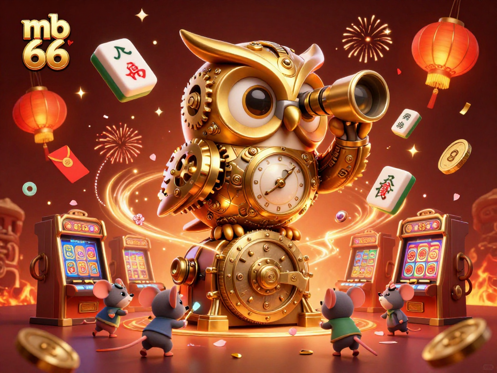 Experience thrilling excitement at mb 66 casino with a vibrant 3D golden owl illustration