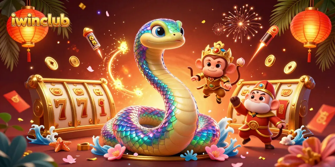 Engage with iwinclub's vibrant online gaming world featuring exciting slot elements and intertwining characters.