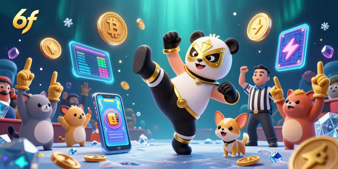 Experience the excitement of 6ff with vibrant action and crypto-themed casino elements.