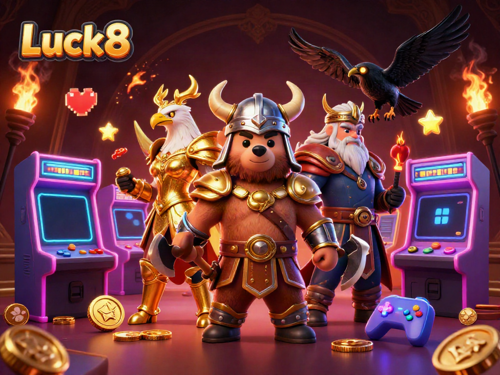 Experience thrilling adventures at Luck8 with a fierce Viking, Valkyrie, and dynamic gaming machines.
