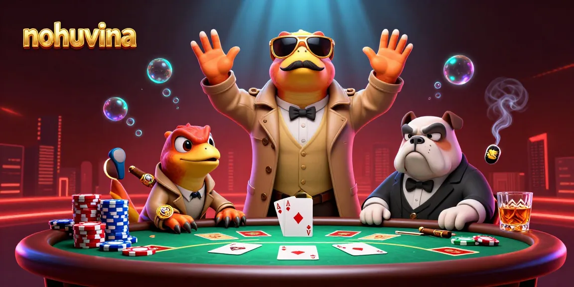 Nohuvina raptors attempt a VIP entrance at a bustling casino, amidst vibrant game elements.
