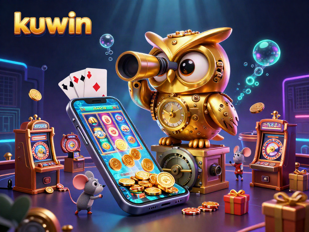 Engage with kuwin's thrilling atmosphere through a vibrant casino scene filled with gold, fun, and excitement.