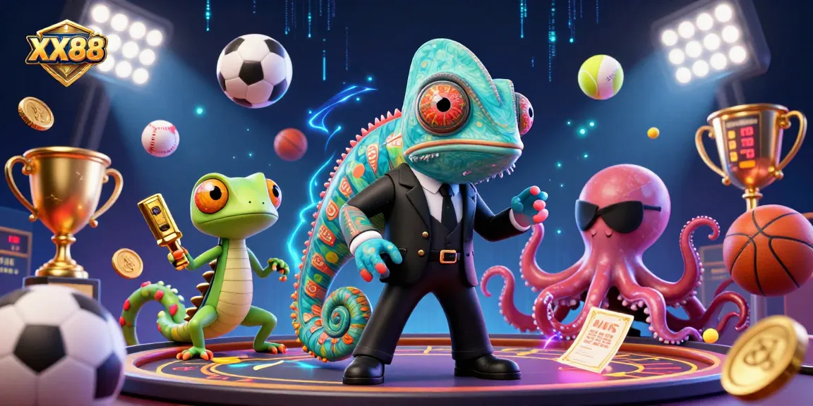Win exciting bonuses at XX88 while enjoying a vibrant casino experience filled with sports elements and animated characters.