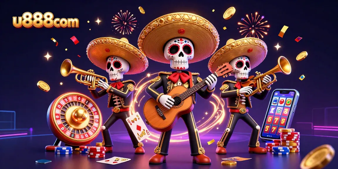 Play thrilling games at u888com with vibrant characters, coins, and rich casino elements.