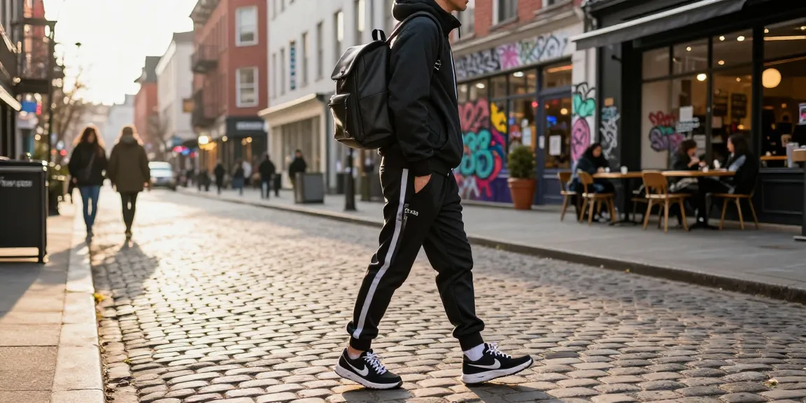 Look fashion in Tuta Trapstar mentre cammina in strada urbana con sfondo di graffiti.