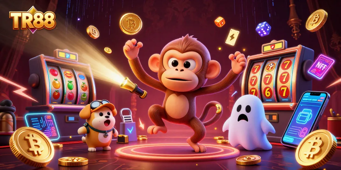 TR88: Engage in thrilling casino experiences with vibrant characters and glowing gaming elements.