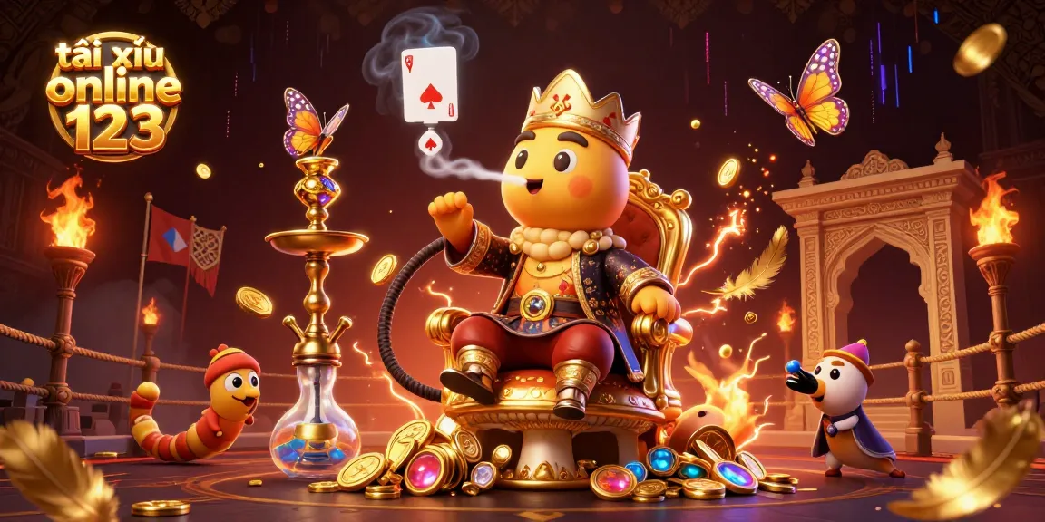 Engage with tài xỉu online 123 in a vibrant 3D casino scene filled with dynamic game elements and characters.