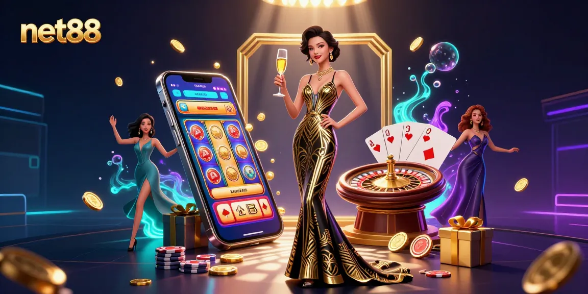 Engage with exciting gaming action at net88 featuring vibrant casino elements.