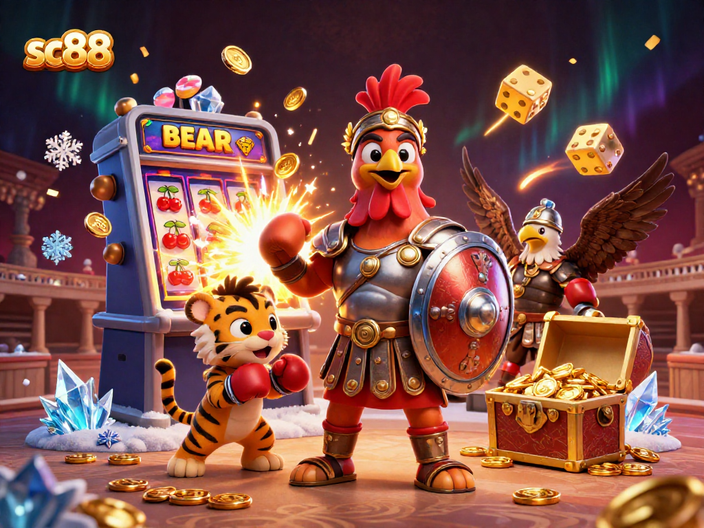 Engage with sc88's thrilling slot machine adventures featuring a gladiator rooster and more!