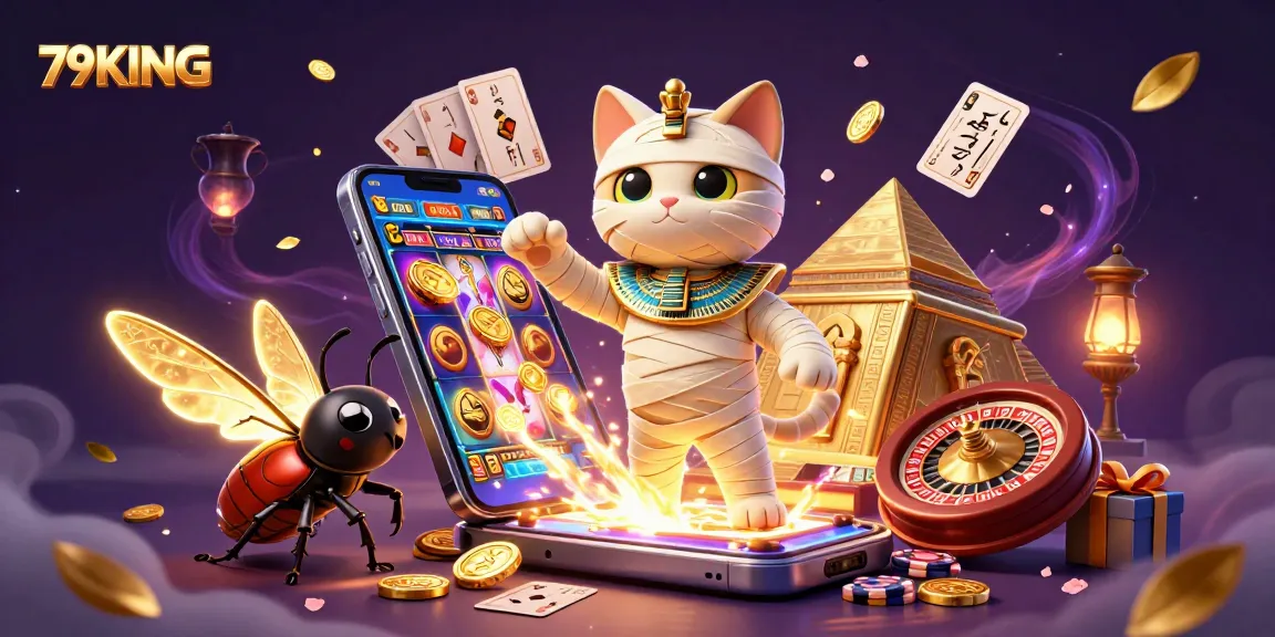 Experience the thrills of 79KING with a colorful casino scene featuring dynamic characters and engaging gaming elements.