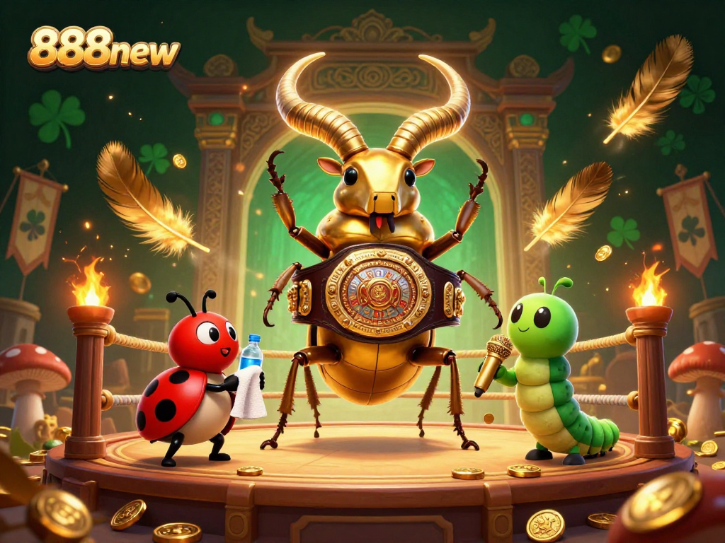 Engage with 888new in an epic casino showdown featuring playful characters and dynamic elements.