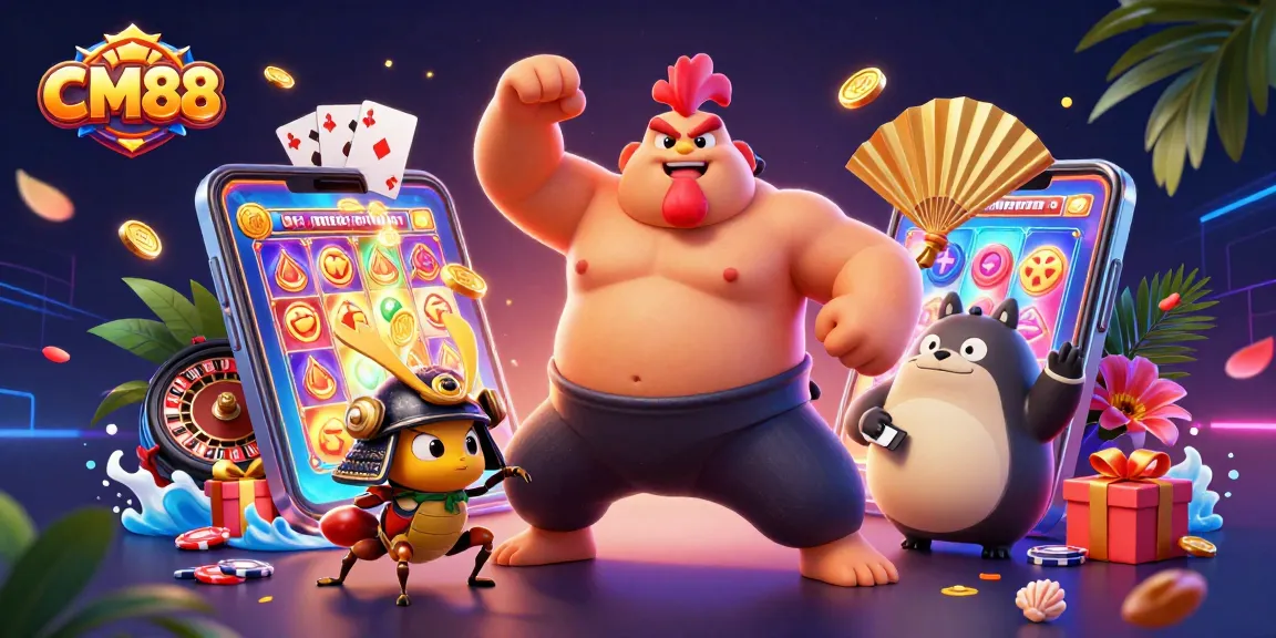 CM88 engages players with thrilling gaming action featuring a sumo rooster, samurai cricket, and tanuki announcer.