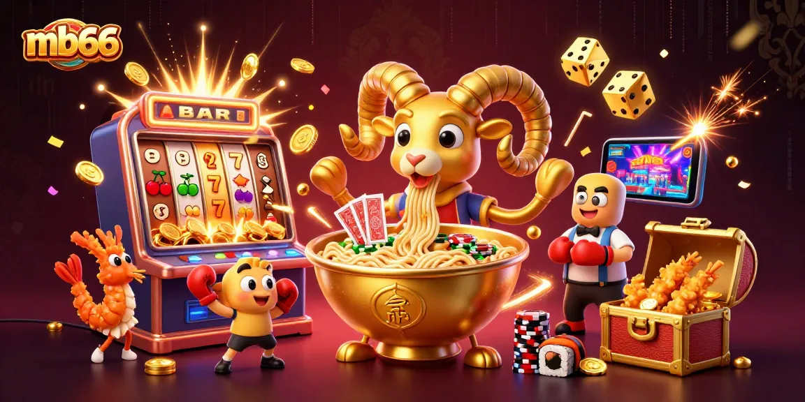 Experience thrilling gaming with mb66's exciting jackpot explosion and vibrant casino characters.
