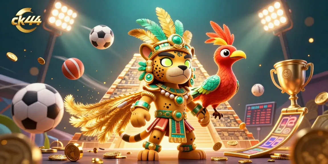 Experience thrilling gaming action at ck444 with dynamic sports-themed casino illustration.