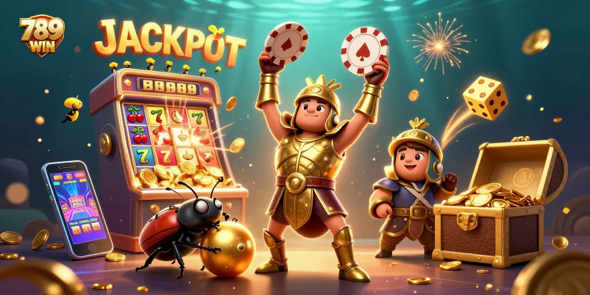 Experience the excitement of 789WIN with vibrant characters and dynamic casino elements in an engaging scene.
