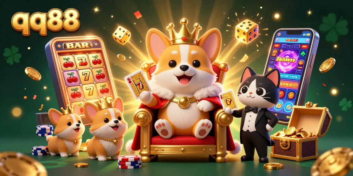 Experience thrilling jackpots with qq88 in this vibrant illustration of a royal gaming scene.