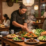 Pengalaman kuliner di Warung225 dengan hidangan tradisional dan suasana hangat.